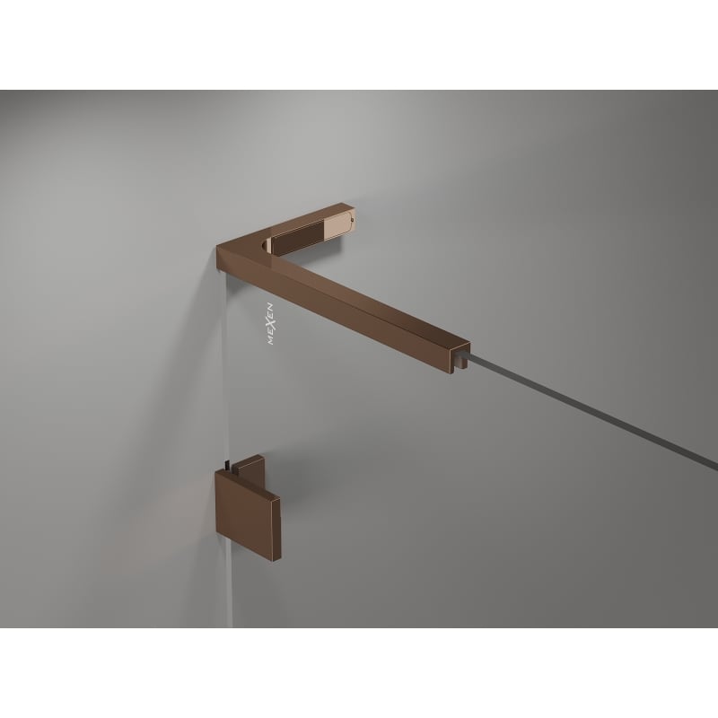 Mexen Lunar-F L porte de douche pliante gauche 110 cm, transparent, or rose - 836SL-110-050-60-00-L