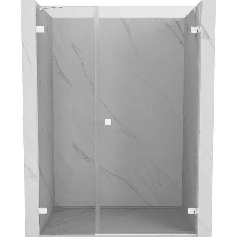 Mexen Lunar-B porte de douche battante droite 130 cm, transparent, blanc - 832S-130-050-20-00-P