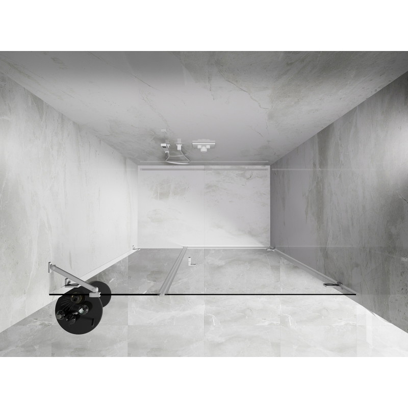 Mexen Lunar-B porte de douche pivotante droite 135 cm, transparent, blanc - 832S-135-050-20-00-P