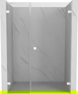 Mexen Lunar-B porte de douche pivotante droite 135 cm, transparent, blanc - 832S-135-050-20-00-P