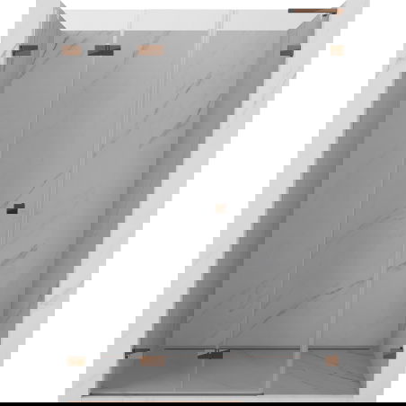 Mexen Lunar-F L porte de douche pliable gauche 135 cm, transparent, or rose - 836SL-135-050-60-00-L