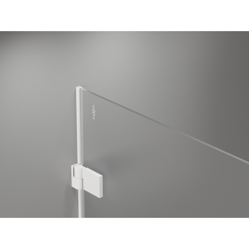 Mexen Lunar-B L porte de douche pivotante droite 130 cm, transparent, blanc - 832SL-130-050-20-00-P