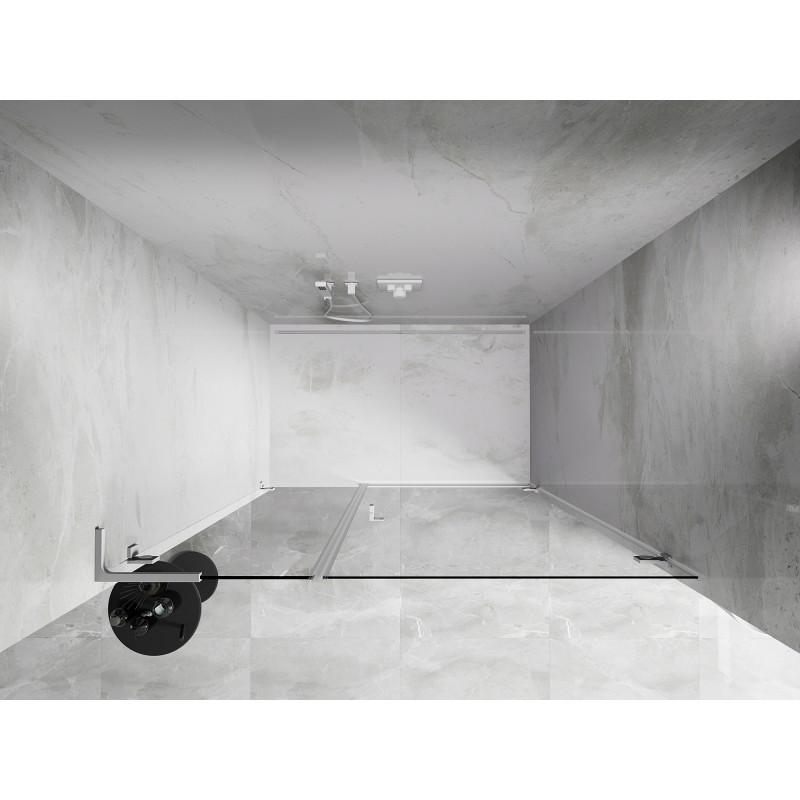 Mexen Lunar-B L porte de douche pivotante droite 130 cm, transparent, blanc - 832SL-130-050-20-00-P