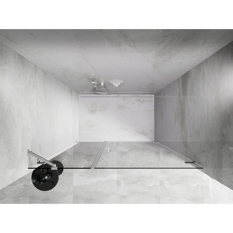 Mexen Lunar-B porte de douche pivotante droite 145 cm, transparent, blanc - 832S-145-050-20-00-P