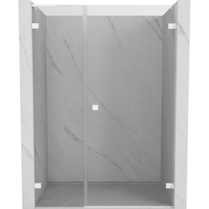 Mexen Lunar-B L porte de douche pivotante droite 140 cm, transparent, blanc - 832SL-140-050-20-00-P