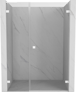 Mexen Lunar-B L porte de douche pivotante droite 140 cm, transparent, blanc - 832SL-140-050-20-00-P