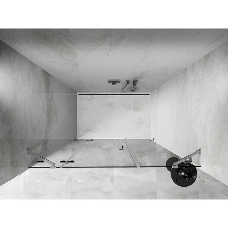Mexen Lunar porte de douche pivotante gauche 120 cm, transparent, chrome - 834S-120-050-01-00-L