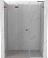 Mexen Lunar-F L porte de douche pliante gauche 115 cm, transparent, cuivre brossé - 836SL-115-050-65-00-L