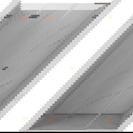 Mexen Lunar-F L porte de douche pliante gauche 135 cm, transparent, cuivre brossé - 836SL-135-050-65-00-L