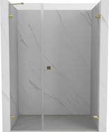Mexen Lunar-B porte de douche battante droite 135 cm, transparent, doré - 832S-135-050-50-00-P