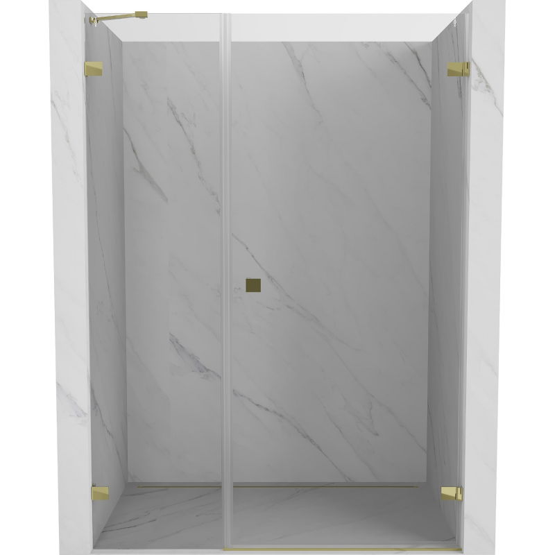 Mexen Lunar-B portes de douche pivotantes à droite 145 cm, transparentes, dorées - 832S-145-050-50-00-P