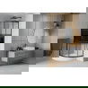 Cabine de douche Mexen Rio demi-ronde 70 x 70 cm, rayures, noire + receveur Rio, blanc - 863-070-070-70-20-4710