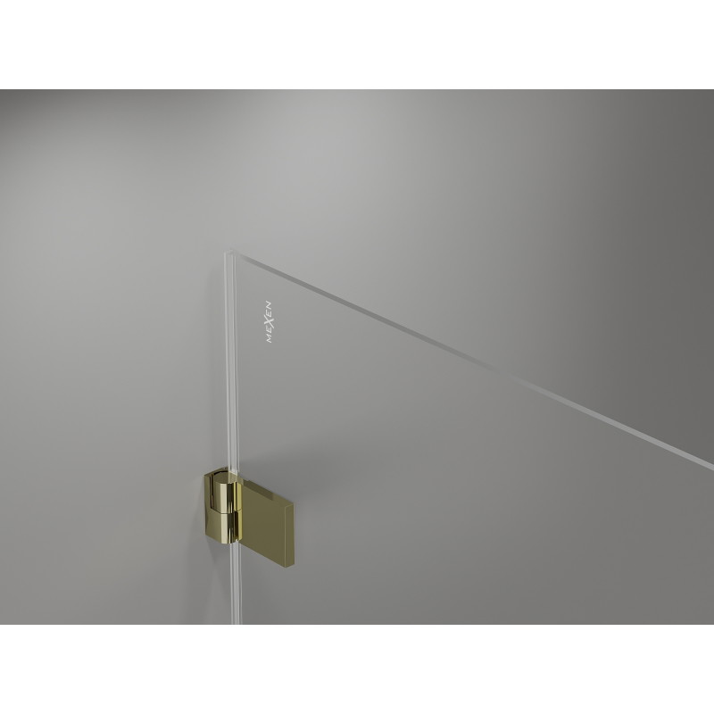 Mexen Lunar-B porte de douche pivotante droite 150 cm, transparent, doré - 832S-150-050-50-00-P