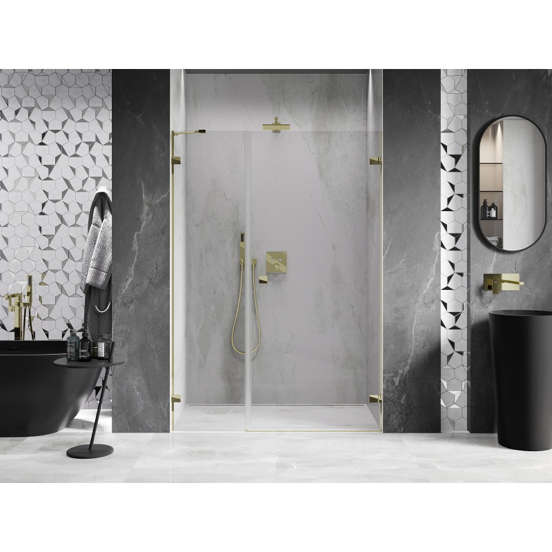 Mexen Lunar-B porte de douche pivotante droite 150 cm, transparent, doré - 832S-150-050-50-00-P