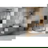 Cabine de douche Mexen Rio demi-circulaire 80 x 80 cm, rayures, noir + receveur Rio, blanc - 863-080-080-70-20-4710