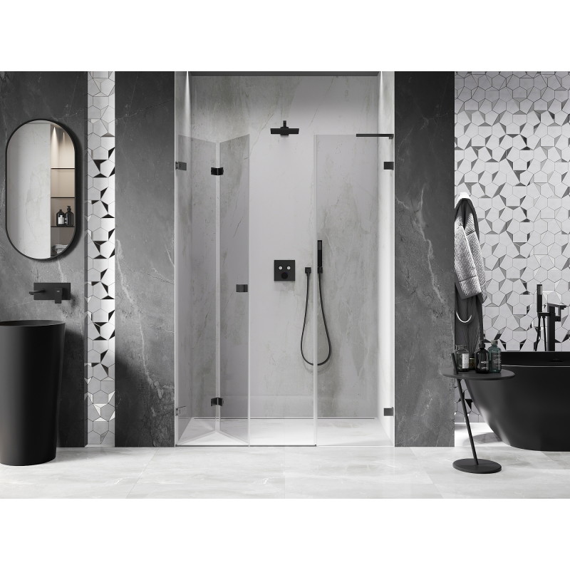 Mexen Lunar-F L porte de douche pliante gauche 120 cm, transparent, gris canon brossé - 836SL-120-050-66-00-L