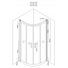 Cabine de douche Mexen Rio demi-ronde 90 x 90 cm, rayures, noire + receveur Rio, blanc - 863-090-090-70-20-4710