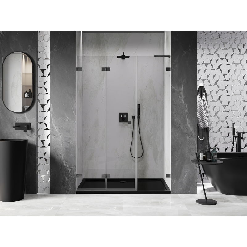 Mexen Lunar-F L porte de douche pliable gauche 125 cm, transparent, gris canon brossé - 836SL-125-050-66-00-L