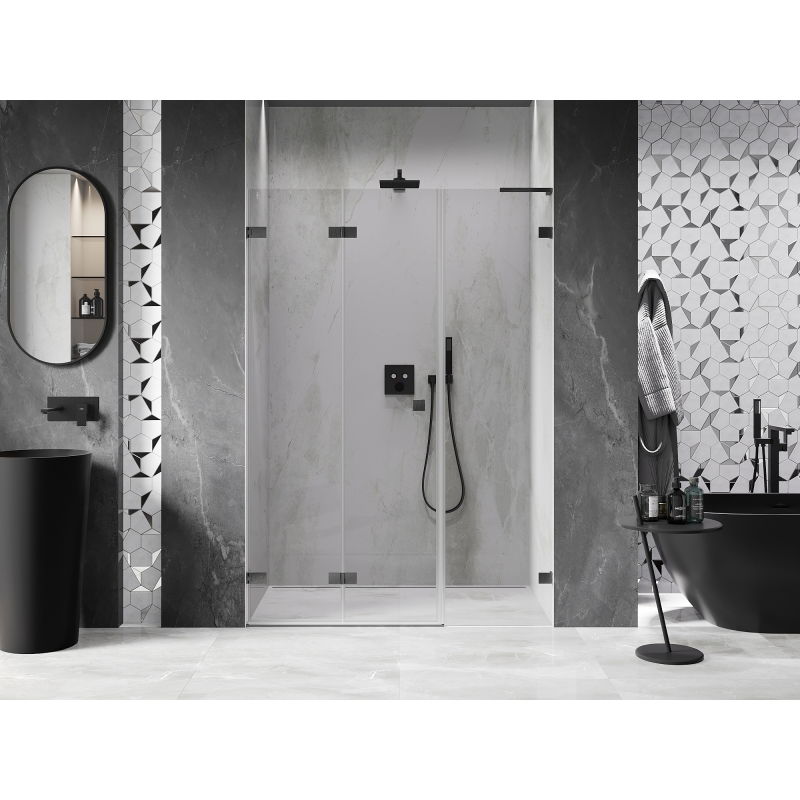 Mexen Lunar-F L porte de douche pliable gauche 125 cm, transparent, gris canon brossé - 836SL-125-050-66-00-L