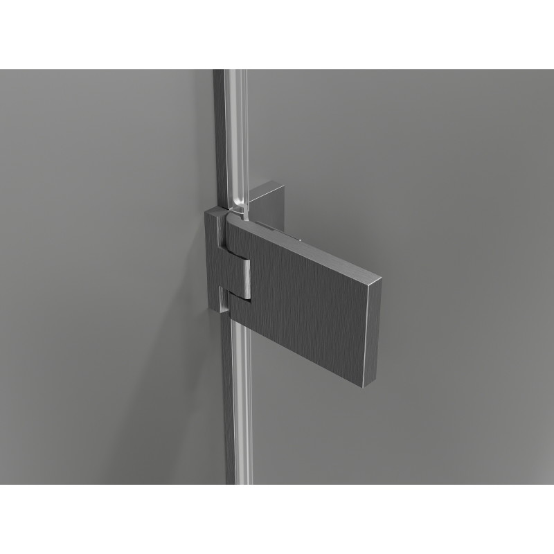 Mexen Lunar-F L porte de douche pliante gauche 130 cm, transparent, gris arme brossé - 836SL-130-050-66-00-L