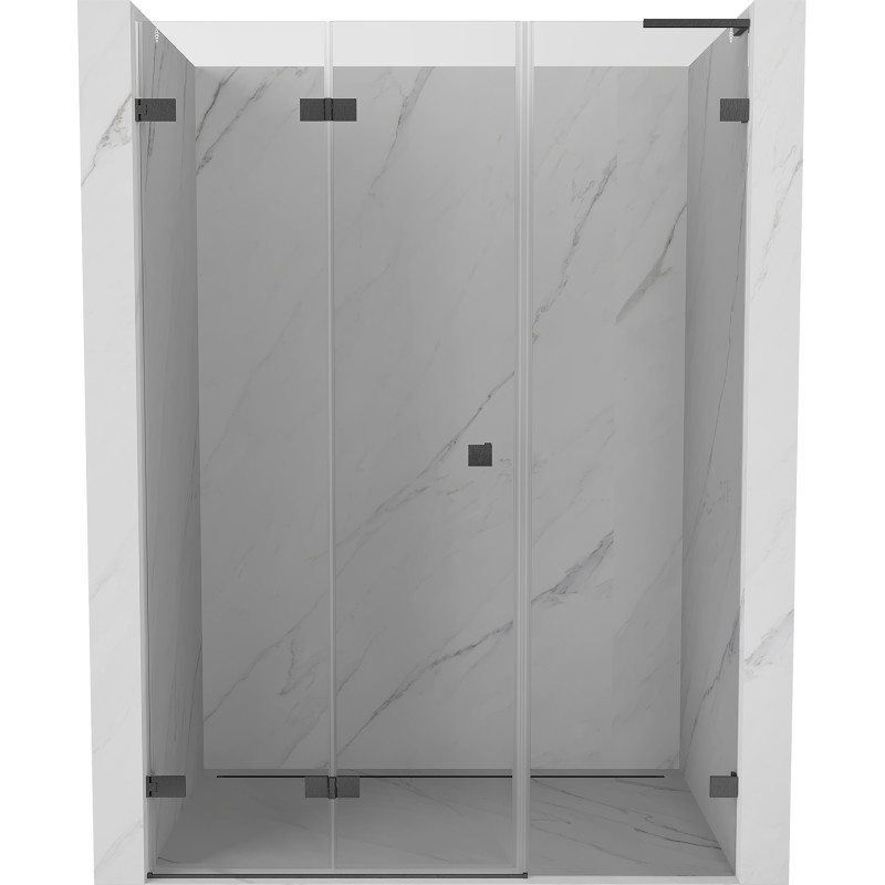 Mexen Lunar-F L porte de douche pliante gauche 130 cm, transparent, gris arme brossé - 836SL-130-050-66-00-L