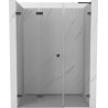 Mexen Lunar-F L porte de douche pliante gauche 130 cm, transparent, gris arme brossé - 836SL-130-050-66-00-L