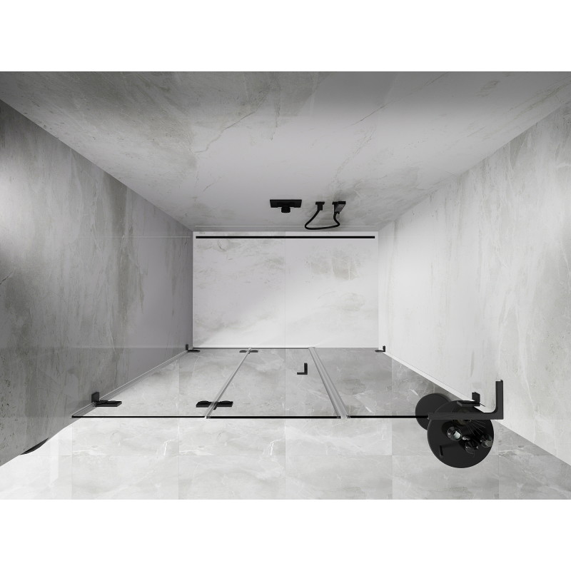Mexen Lunar-F L porte de douche pliante gauche 130 cm, transparent, gris arme brossé - 836SL-130-050-66-00-L