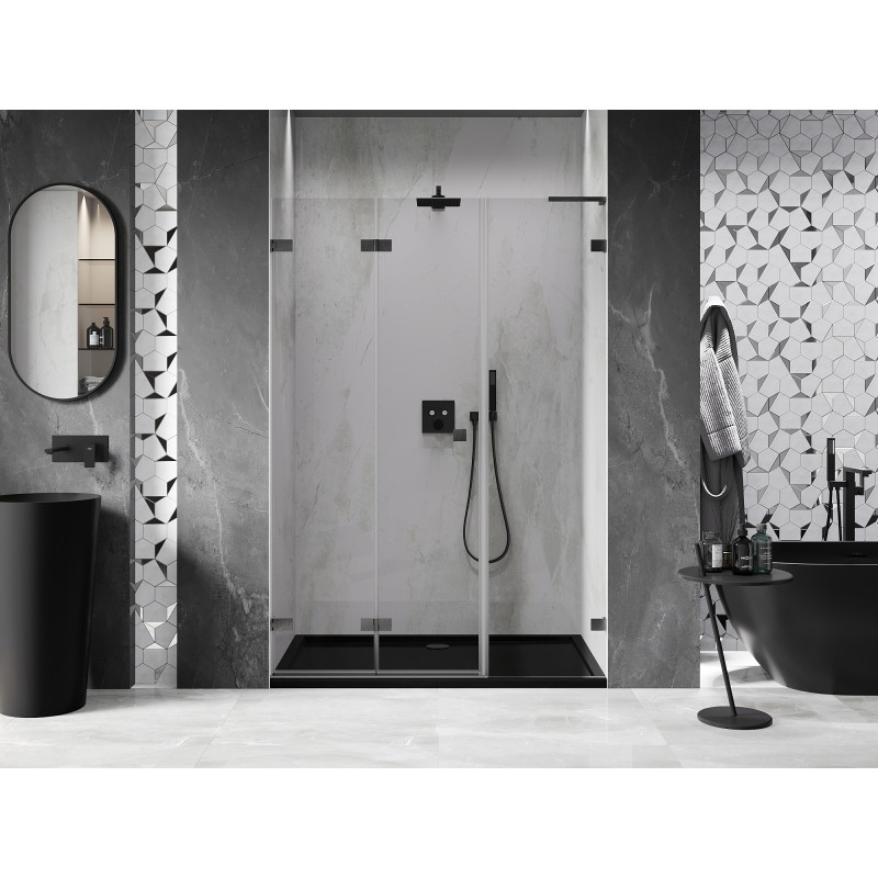 Mexen Lunar-F L porte de douche pliante gauche 135 cm, transparent, gris canon brossé - 836SL-135-050-66-00-L