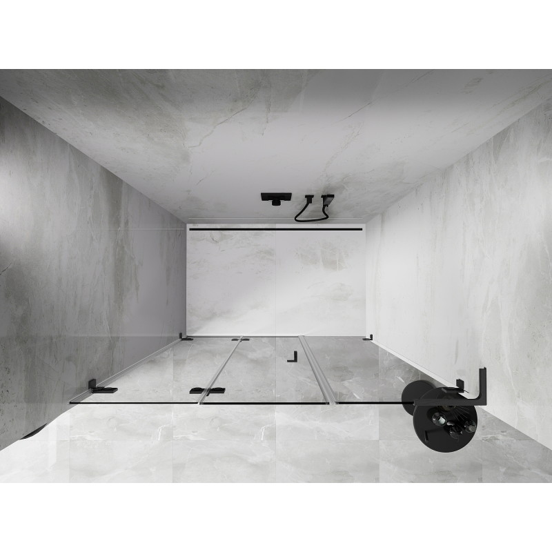 Mexen Lunar-F L porte de douche pliante gauche 135 cm, transparent, gris canon brossé - 836SL-135-050-66-00-L