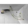 Mexen Rio cabine de douche demi-circulaire 90 x 90 cm, transparent, doré + receveur Flat, blanc - 863-090-090-50-00-4110G