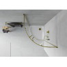 Mexen Rio cabine de douche semi-circulaire 90 x 90 cm, transparent, or + bac à douche plat, blanc - 863-090-090-50-00-4110G