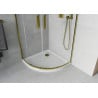 Mexen Rio cabine de douche demi-circulaire 90 x 90 cm, transparent, doré + receveur Flat, blanc - 863-090-090-50-00-4110G