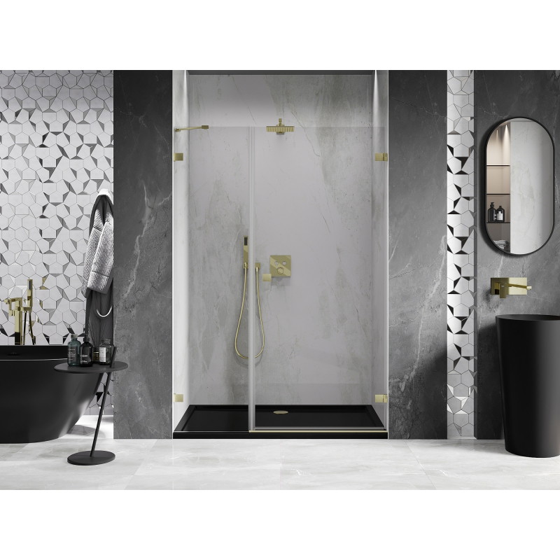 Mexen Lunar-B porte de douche pivotante droite 115 cm, transparent, or brossé - 832S-115-050-55-00-P