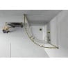Mexen Rio cabine de douche semi-circulaire 80 x 80 cm, bandes blanches, or + bac Flat, blanc - 863-080-080-50-20-4110G