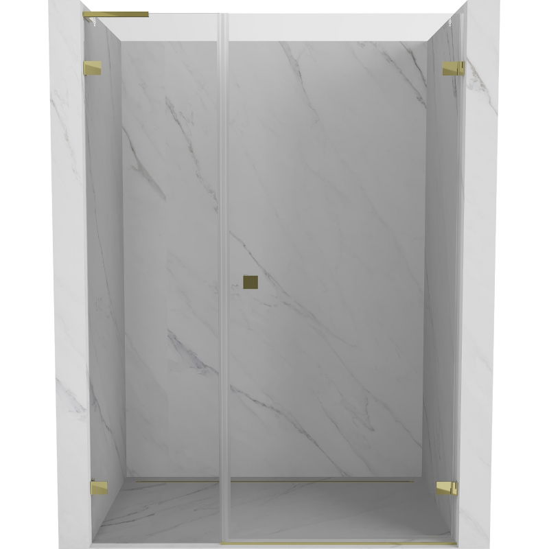 Mexen Lunar-B L porte de douche pivotante droite 135 cm, transparent, dorée - 832SL-135-050-50-00-P