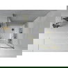 Cabine de douche Mexen Rio semi-circulaire 90 x 90 cm, rayures, dorée + receveur Flat, blanc - 863-090-090-50-20-4110G