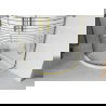 Cabine de douche Mexen Rio semi-circulaire 90 x 90 cm, rayures, dorée + receveur Flat, blanc - 863-090-090-50-20-4110G