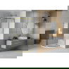 Cabine de douche Mexen Rio semi-circulaire 90 x 90 cm, rayures, dorée + receveur Flat, blanc - 863-090-090-50-20-4110G