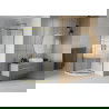 Cabine de douche Mexen Rio semi-circulaire 90 x 90 cm, rayures, dorée + receveur Flat, blanc - 863-090-090-50-20-4110G