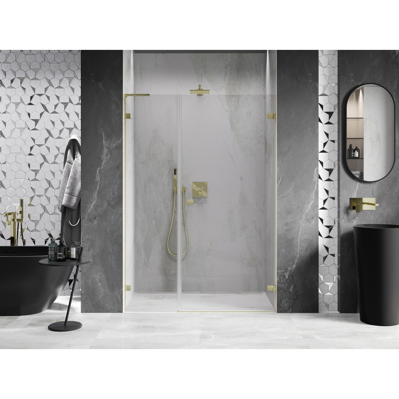 Mexen Lunar-B L porte de douche pivotante droite 115 cm, transparent, or brossé - 832SL-115-050-55-00-P