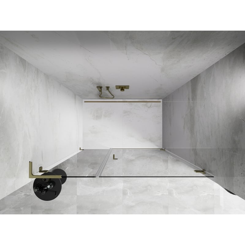 Mexen Lunar-B L porte de douche pivotante droite 115 cm, transparent, or brossé - 832SL-115-050-55-00-P
