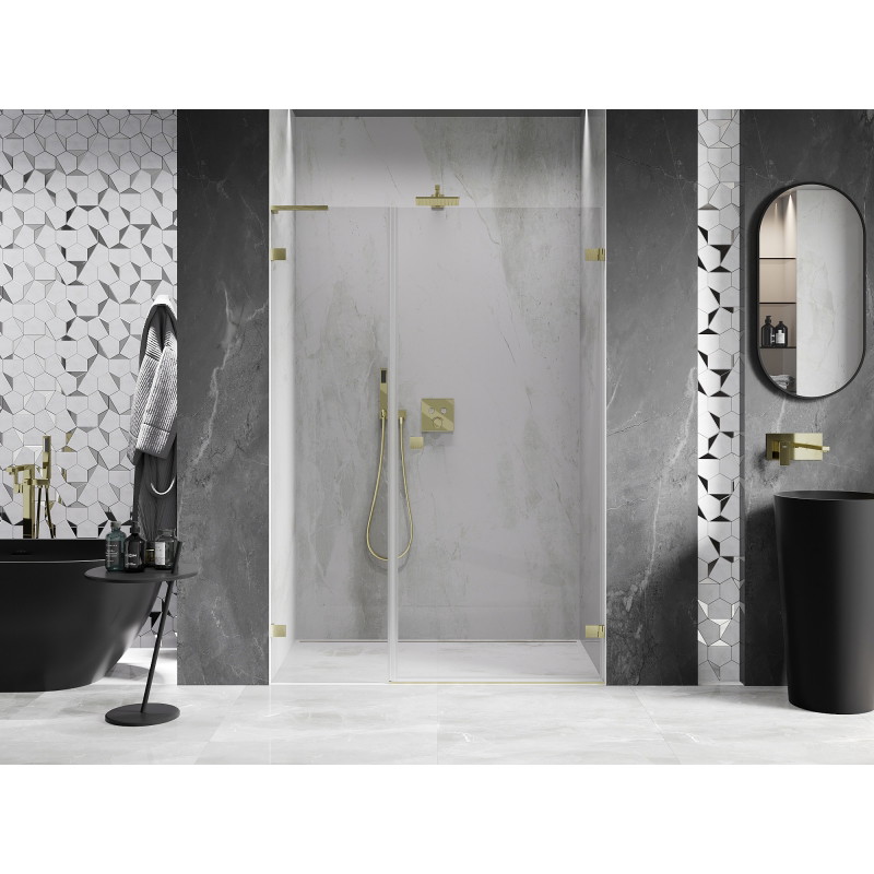 Mexen Lunar-B L porte de douche pivotante droite 120 cm, transparent, or brossé - 832SL-120-050-55-00-P