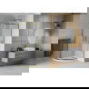 Cabine de douche Mexen Rio semi-circulaire 80 x 80 cm, givré, doré + receveur Flat, blanc - 863-080-080-50-30-4110G