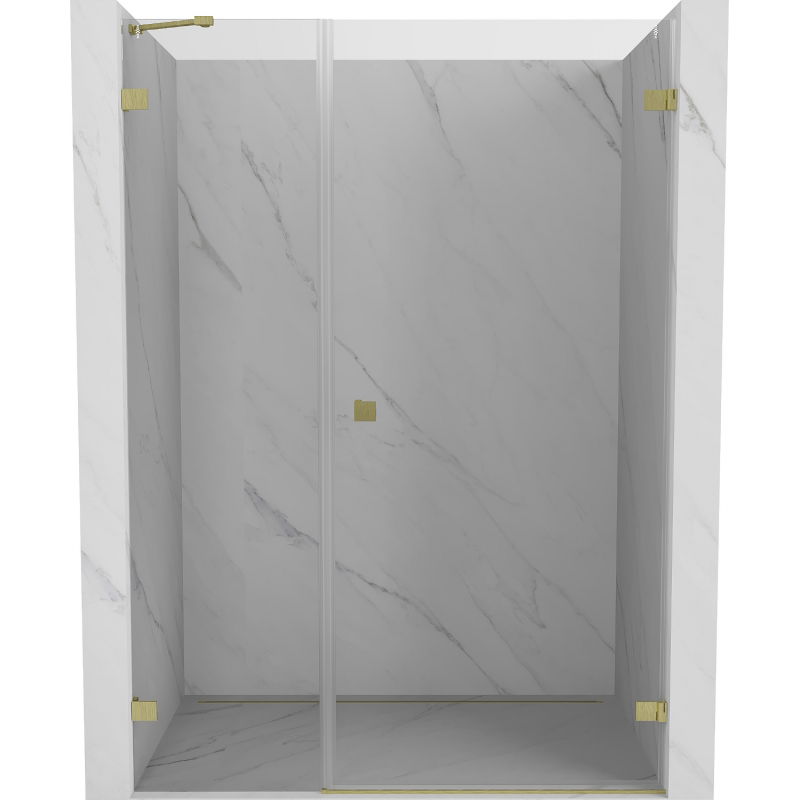 Mexen Lunar-B porte de douche battante droite 135 cm, transparent, doré brossé - 832S-135-050-55-00-P