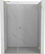 Mexen Lunar-B porte de douche battante droite 135 cm, transparent, doré brossé - 832S-135-050-55-00-P