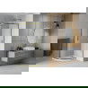 Cabine de douche Mexen Rio semi-circulaire 80 x 80 cm, givré, doré + receveur Flat, blanc - 863-080-080-50-30-4110G