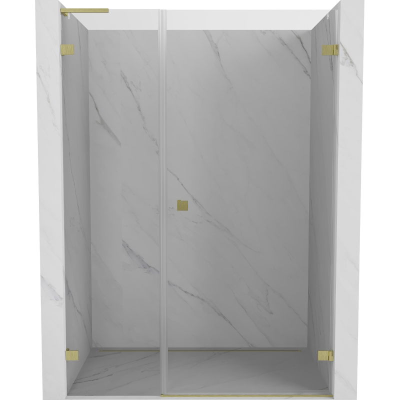 Mexen Lunar-B L porte de douche pivotante droite 135 cm, transparent, doré brossé - 832SL-135-050-55-00-P