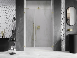 Mexen Lunar-B L porte de douche pivotante droite 135 cm, transparent, doré brossé - 832SL-135-050-55-00-P