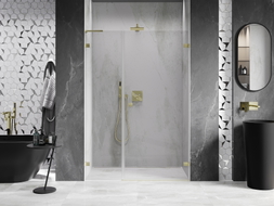 Mexen Lunar-B L porte de douche pivotante droite 135 cm, transparent, or brossé - 832SL-135-050-55-00-P