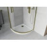 Mexen Rio cabine de douche semi-circulaire 90 x 90 cm, givrée, doré + bac à douche Flat, blanc - 863-090-090-50-30-4110G
